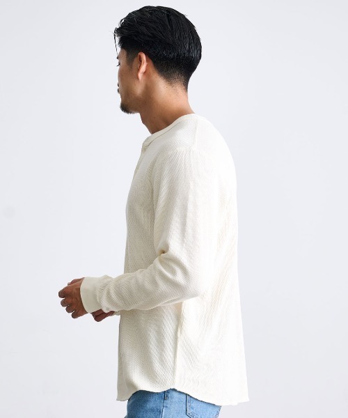 SILVER BULLET(シルバーバレット)の「『JEMORGAN LONG JOHNS/ジェーイーモーガンロングジョーンズ』ハニカムヘンリーL/S ロングスリーブTシャツ【+】(Tシャツ/カットソー・メンズ・ナチュラル/ネイビー/杢グレー/ブラック・XL/L/M)」の11枚目の写真