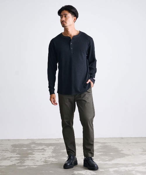 SILVER BULLET(シルバーバレット)の「『JEMORGAN LONG JOHNS/ジェーイーモーガンロングジョーンズ』ハニカムヘンリーL/S ロングスリーブTシャツ【+】(Tシャツ/カットソー・メンズ・ナチュラル/ネイビー/杢グレー/ブラック・XL/L/M)」の7枚目の写真