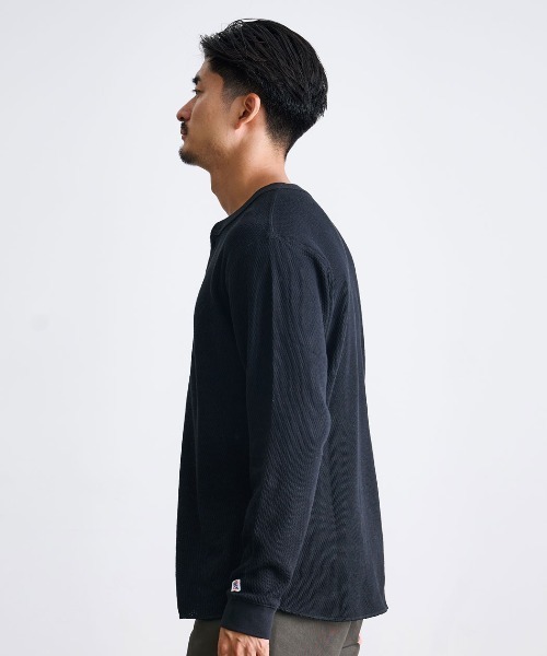 SILVER BULLET(シルバーバレット)の「『JEMORGAN LONG JOHNS/ジェーイーモーガンロングジョーンズ』ハニカムヘンリーL/S ロングスリーブTシャツ【+】(Tシャツ/カットソー・メンズ・ナチュラル/ネイビー/杢グレー/ブラック・XL/L/M)」の5枚目の写真