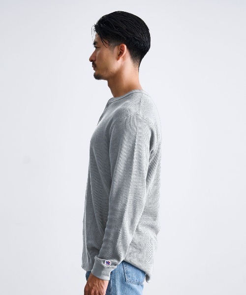 SILVER BULLET(シルバーバレット)の「『JEMORGAN LONG JOHNS/ジェーイーモーガンロングジョーンズ』ハニカムヘンリーL/S ロングスリーブTシャツ【+】(Tシャツ/カットソー・メンズ・ナチュラル/ネイビー/杢グレー/ブラック・XL/L/M)」の8枚目の写真