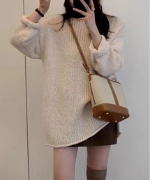 ビックシルエットシンプルニットトップス