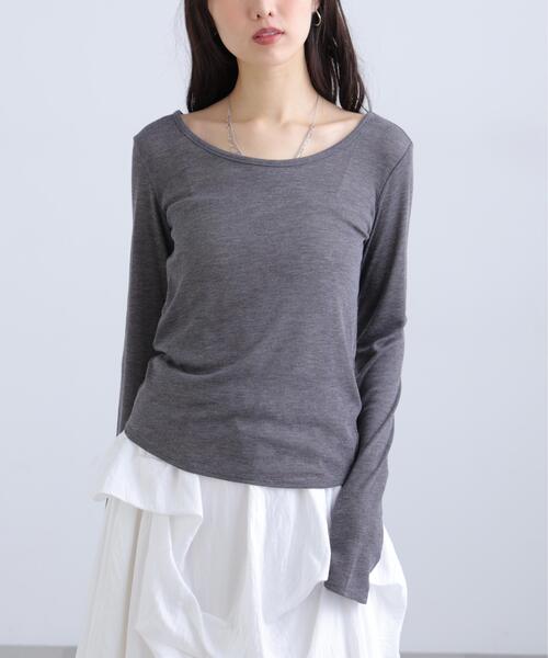 FREE'S MART(フリーズマート)の「◆シャーリングドットビスチェセットシアーカットソー(Tシャツ/カットソー・レディース・ブラウン/ホワイト/グレー・FREE)」の16枚目の写真