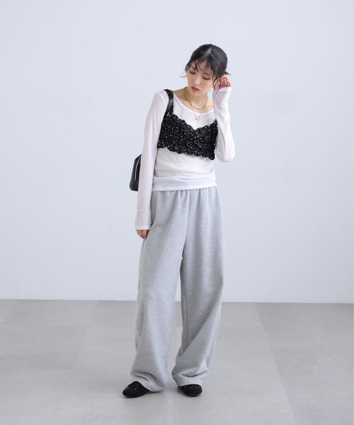 FREE'S MART(フリーズマート)の「◆シャーリングドットビスチェセットシアーカットソー(Tシャツ/カットソー・レディース・ブラウン/ホワイト/グレー・FREE)」の18枚目の写真