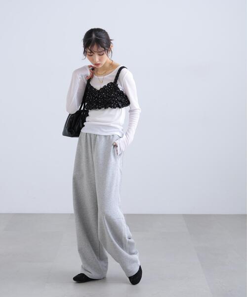 FREE'S MART(フリーズマート)の「◆シャーリングドットビスチェセットシアーカットソー(Tシャツ/カットソー・レディース・ブラウン/ホワイト/グレー・FREE)」の22枚目の写真