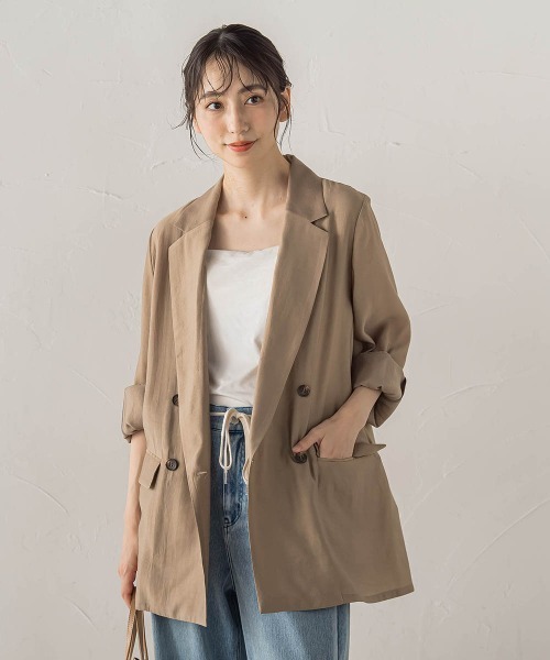 Droite lautreamont（ドロワットロートレアモン）の「サマーウールテーラージャケット≪セットアップ対応≫（テーラードジャケット・レディース・チャコールグレー/キャメル/ブラック・M）」の21枚目の写真