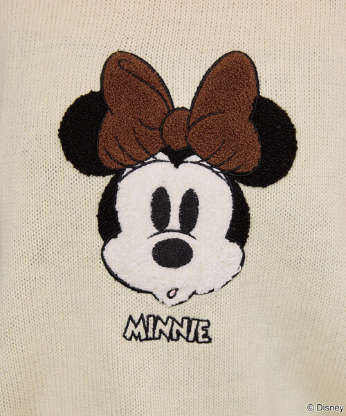 PUBLUX(パブリュクス)の「PUBLUX/パブリュクス Minnie Mouse/ミニーマウス/相良刺繍ニット 限定展開(ニット/セーター・レディース・チャコールグレー/ナチュラル/グレー・フリ-)」の10枚目の写真