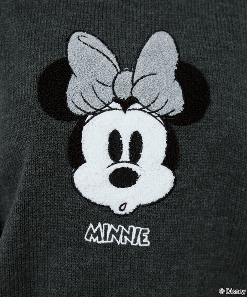 PUBLUX(パブリュクス)の「PUBLUX/パブリュクス Minnie Mouse/ミニーマウス/相良刺繍ニット 限定展開(ニット/セーター・レディース・チャコールグレー/ナチュラル/グレー・フリ-)」の17枚目の写真