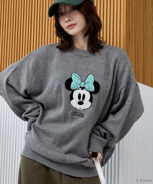 PUBLUX(パブリュクス)の「PUBLUX/パブリュクス Minnie Mouse/ミニーマウス/相良刺繍ニット 限定展開(ニット/セーター・レディース・チャコールグレー/ナチュラル/グレー・フリ-)」の20枚目の写真