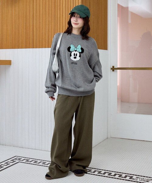 PUBLUX(パブリュクス)の「PUBLUX/パブリュクス Minnie Mouse/ミニーマウス/相良刺繍ニット 限定展開(ニット/セーター・レディース・チャコールグレー/ナチュラル/グレー・フリ-)」の21枚目の写真
