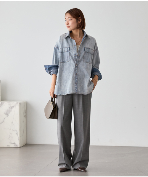plage（プラージュ）の「standard denim シャツ（シャツ/ブラウス・レディース・ネイビー/ブルー系その他・FREE）」の4枚目の写真
