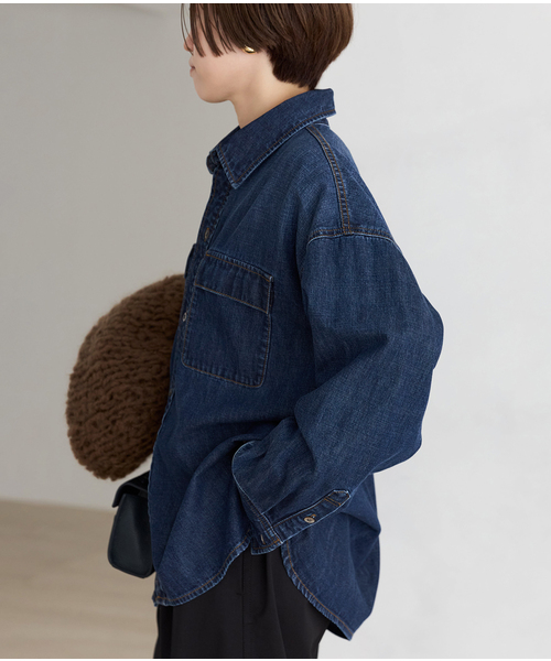 plage（プラージュ）の「standard denim シャツ（シャツ/ブラウス・レディース・ネイビー/ブルー系その他・FREE）」の8枚目の写真