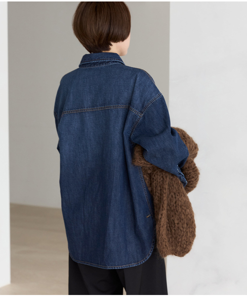 plage（プラージュ）の「standard denim シャツ（シャツ/ブラウス・レディース・ネイビー/ブルー系その他・FREE）」の9枚目の写真