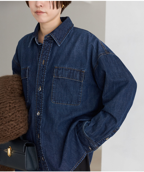 plage（プラージュ）の「standard denim シャツ（シャツ/ブラウス・レディース・ネイビー/ブルー系その他・FREE）」の10枚目の写真
