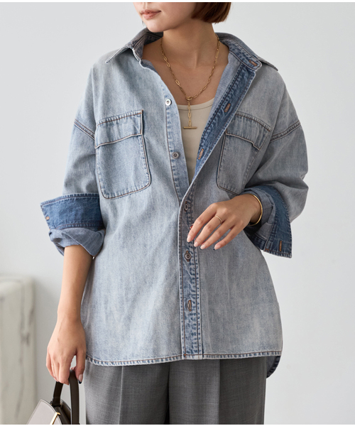 plage（プラージュ）の「standard denim シャツ（シャツ/ブラウス・レディース・ネイビー/ブルー系その他・FREE）」の13枚目の写真