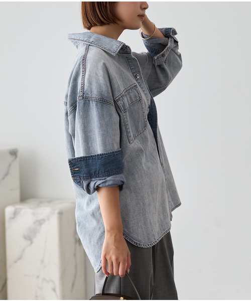 plage（プラージュ）の「standard denim シャツ（シャツ/ブラウス・レディース・ネイビー/ブルー系その他・FREE）」の14枚目の写真