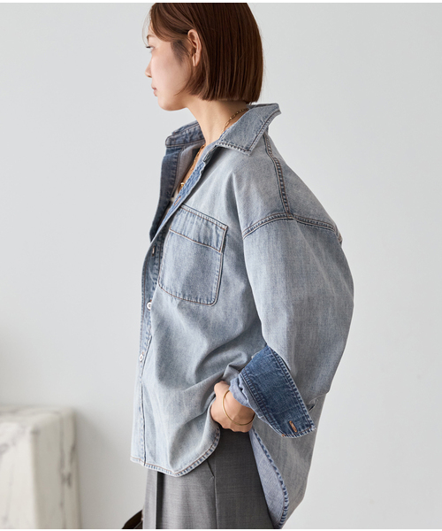 plage（プラージュ）の「standard denim シャツ（シャツ/ブラウス・レディース・ネイビー/ブルー系その他・FREE）」の15枚目の写真
