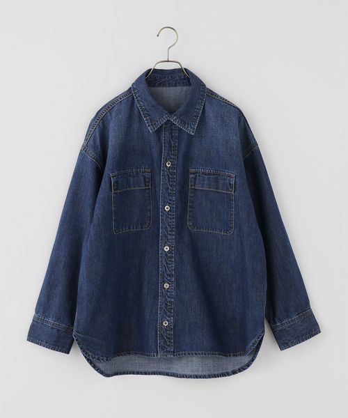 plage（プラージュ）の「standard denim シャツ（シャツ/ブラウス・レディース・ネイビー/ブルー系その他・FREE）」の22枚目の写真