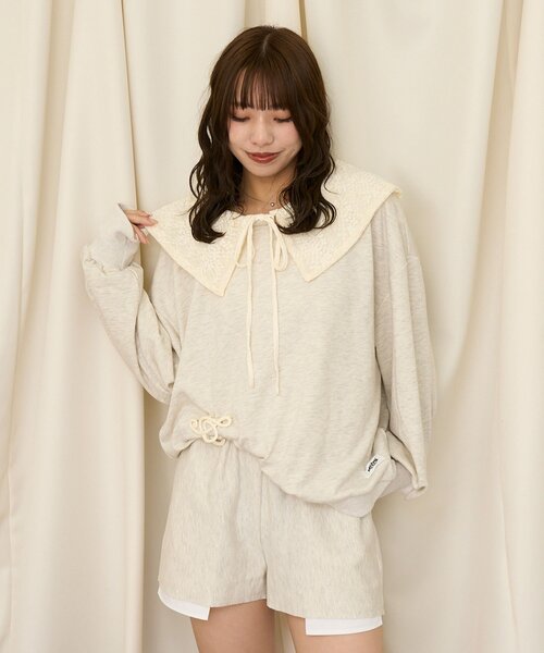 CIAOPANIC(チャオパニック)の「【neutral by ciaopanic】2WAYレースカラースウェット(スウェット・レディース・グレー/ネイビー・FREE)」の6枚目の写真
