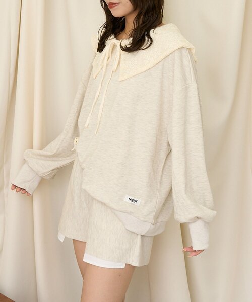CIAOPANIC(チャオパニック)の「【neutral by ciaopanic】2WAYレースカラースウェット(スウェット・レディース・グレー/ネイビー・FREE)」の7枚目の写真