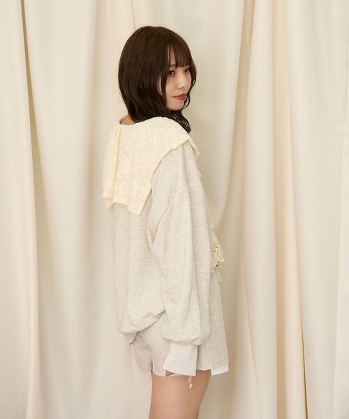 CIAOPANIC(チャオパニック)の「【neutral by ciaopanic】2WAYレースカラースウェット(スウェット・レディース・グレー/ネイビー・FREE)」の11枚目の写真