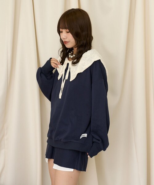 CIAOPANIC(チャオパニック)の「【neutral by ciaopanic】2WAYレースカラースウェット(スウェット・レディース・グレー/ネイビー・FREE)」の20枚目の写真
