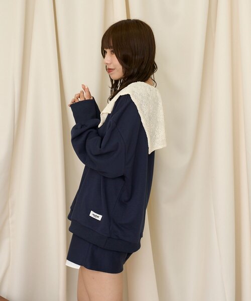 CIAOPANIC(チャオパニック)の「【neutral by ciaopanic】2WAYレースカラースウェット(スウェット・レディース・グレー/ネイビー・FREE)」の21枚目の写真