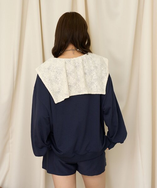 CIAOPANIC(チャオパニック)の「【neutral by ciaopanic】2WAYレースカラースウェット(スウェット・レディース・グレー/ネイビー・FREE)」の22枚目の写真