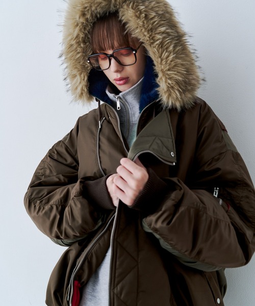 SeeSew(シーソー)の「【UNISEX】OVERSPEC N-2B JACKET/オーバーサイズN-2Bブルゾン(ミリタリージャケット・メンズ・ブラック/ブラウン/オリーブ・M/L)」の21枚目の写真
