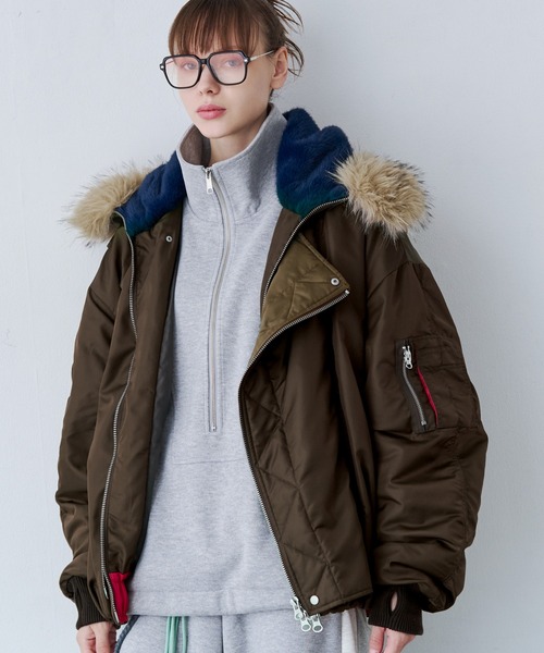 SeeSew(シーソー)の「【UNISEX】OVERSPEC N-2B JACKET/オーバーサイズN-2Bブルゾン(ミリタリージャケット・メンズ・ブラック/ブラウン/オリーブ・M/L)」の20枚目の写真