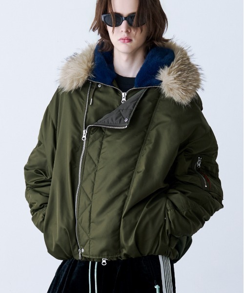 SeeSew(シーソー)の「【UNISEX】OVERSPEC N-2B JACKET/オーバーサイズN-2Bブルゾン(ミリタリージャケット・メンズ・ブラック/ブラウン/オリーブ・M/L)」の9枚目の写真