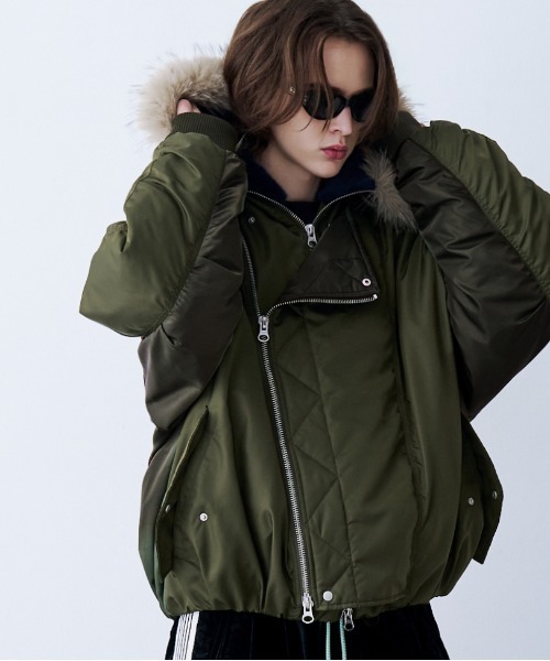 SeeSew(シーソー)の「【UNISEX】OVERSPEC N-2B JACKET/オーバーサイズN-2Bブルゾン(ミリタリージャケット・メンズ・ブラック/ブラウン/オリーブ・M/L)」の8枚目の写真