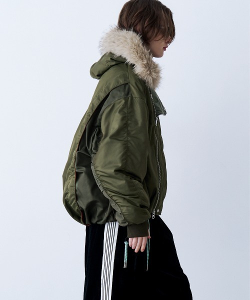 SeeSew(シーソー)の「【UNISEX】OVERSPEC N-2B JACKET/オーバーサイズN-2Bブルゾン(ミリタリージャケット・メンズ・ブラック/ブラウン/オリーブ・M/L)」の5枚目の写真