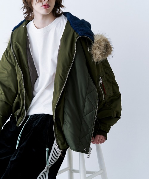 SeeSew(シーソー)の「【UNISEX】OVERSPEC N-2B JACKET/オーバーサイズN-2Bブルゾン(ミリタリージャケット・メンズ・ブラック/ブラウン/オリーブ・M/L)」の6枚目の写真