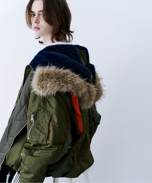 SeeSew(シーソー)の「【UNISEX】OVERSPEC N-2B JACKET/オーバーサイズN-2Bブルゾン(ミリタリージャケット・メンズ・ブラック/ブラウン/オリーブ・M/L)」の4枚目の写真