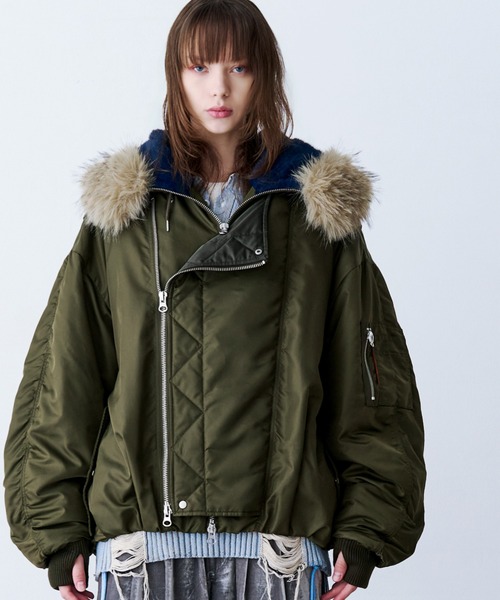 SeeSew(シーソー)の「【UNISEX】OVERSPEC N-2B JACKET/オーバーサイズN-2Bブルゾン(ミリタリージャケット・メンズ・ブラック/ブラウン/オリーブ・M/L)」の14枚目の写真