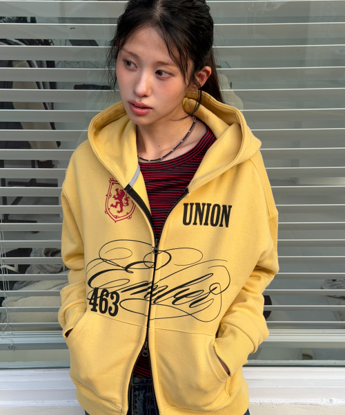 AMOU（アモウ）の「[アムクラブ] フードパーカー ジップアップ イエロー（パーカー・メンズ・その他・1/2）」の9枚目の写真