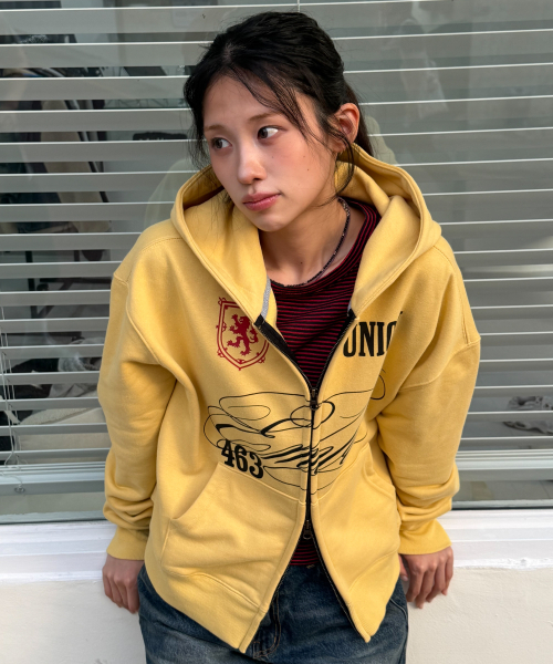 AMOU（アモウ）の「[アムクラブ] フードパーカー ジップアップ イエロー（パーカー・メンズ・その他・1/2）」の5枚目の写真