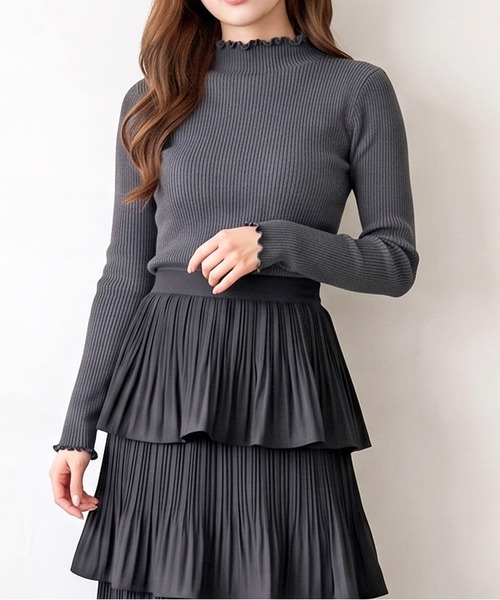FUN(ファン)の「メロープチハイニット(ニット/セーター・レディース・ブラック/ボルドー/チャコールグレー/アイボリー・L/M)」の3枚目の写真