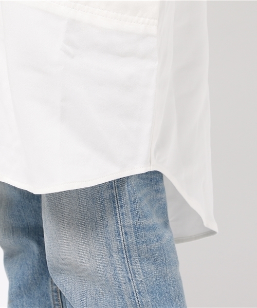 MOUSSY（マウジー）の「LONG KHAKI SHIRT（シャツ/ブラウス・レディース・ライトカーキ/ライトベージュ/ホワイト・FREE）」の5枚目の写真