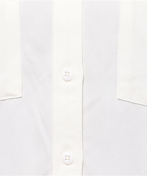 MOUSSY（マウジー）の「LONG KHAKI SHIRT（シャツ/ブラウス・レディース・ライトカーキ/ライトベージュ/ホワイト・FREE）」の6枚目の写真