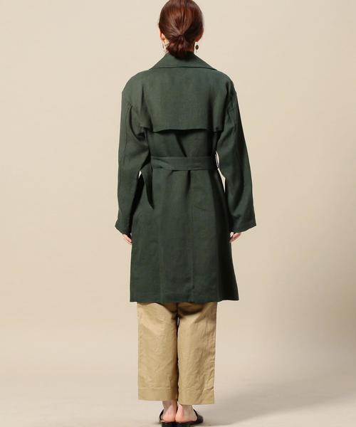 BEAUTY&YOUTH UNITED ARROWS（ビューティーアンドユースユナイテッドアローズ）の「＜TRADITIONAL WEATHERWEAR＞リネントレンチコート o（トレンチコート・レディース・ナチュラル/オリーブ・34）」の3枚目の写真