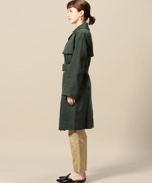 BEAUTY&YOUTH UNITED ARROWS（ビューティーアンドユースユナイテッドアローズ）の「＜TRADITIONAL WEATHERWEAR＞リネントレンチコート o（トレンチコート・レディース・ナチュラル/オリーブ・34）」の5枚目の写真
