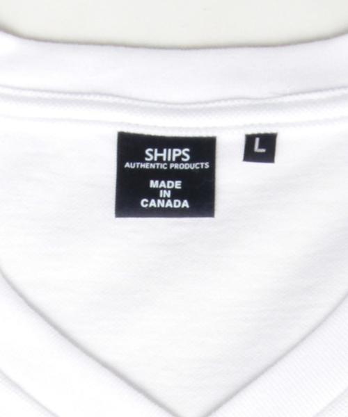 SHIPS（シップス）の「SA: "カナダ製" ピケ/Vネック ポケットTシャツ（Tシャツ/カットソー・メンズ・ホワイト/チャコールグレー/ネイビー・LARGE/SMALL/MEDIUM/X-LARGE）」の5枚目の写真