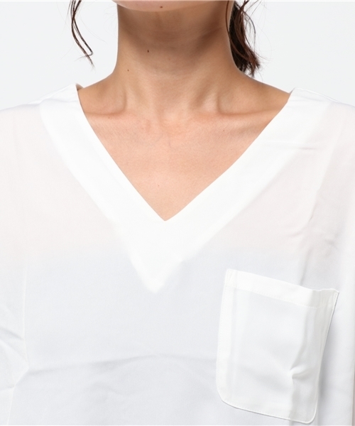 VENCEEXCHANGE(ヴァンスエクスチェンジ)の「フェザウント風ブラウス(シャツ/ブラウス・レディース・オフホワイト/ダークグリーン/ブラウン・MEDIUM)」の7枚目の写真