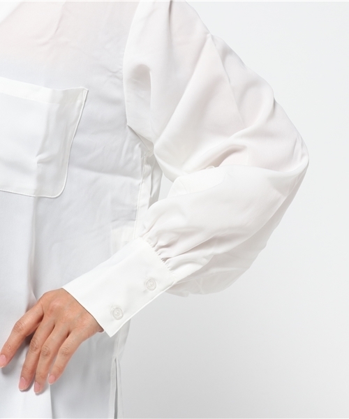 VENCEEXCHANGE(ヴァンスエクスチェンジ)の「フェザウント風ブラウス(シャツ/ブラウス・レディース・オフホワイト/ダークグリーン/ブラウン・MEDIUM)」の8枚目の写真