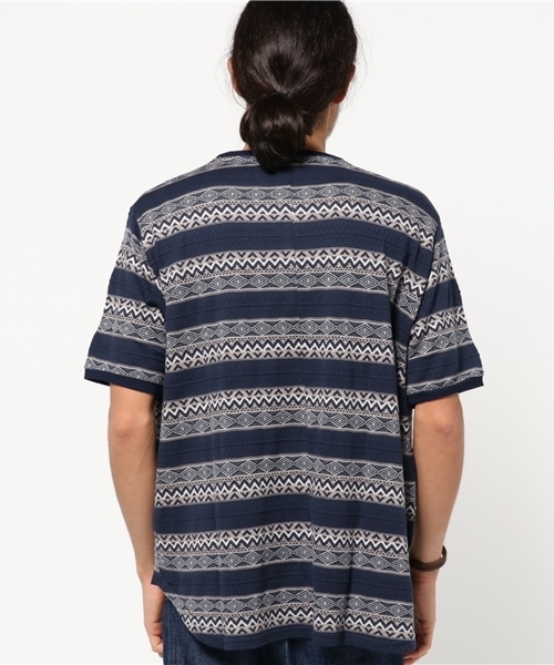 rovtski(ロフトスキー)の「綿モダールジャガードBIG TEE(Tシャツ/カットソー・メンズ・ネイビー/ブラウン/グレー・LARGE/MEDIUM)」の5枚目の写真