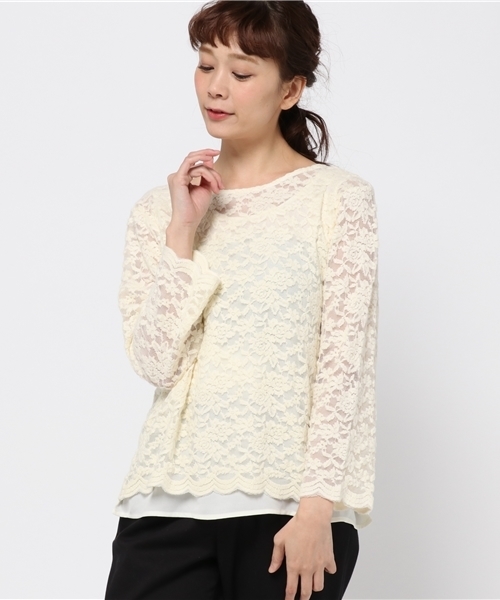 N.（N. Natural Beauty Basic）（エヌエヌナチュラルビューティーベーシック）の「2WAYレースブラウス【セットアップ対応商品】（シャツ/ブラウス・レディース・ブラック/ホワイト・MEDIUM/SMALL）」の11枚目の写真