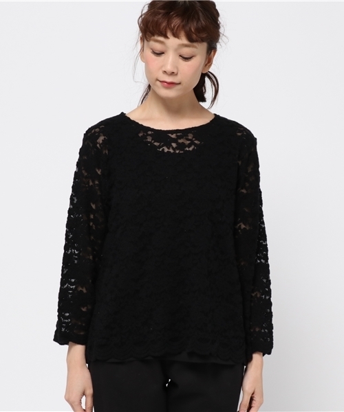N.（N. Natural Beauty Basic）（エヌエヌナチュラルビューティーベーシック）の「2WAYレースブラウス【セットアップ対応商品】（シャツ/ブラウス・レディース・ブラック/ホワイト・MEDIUM/SMALL）」の3枚目の写真