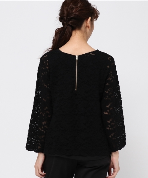N.（N. Natural Beauty Basic）（エヌエヌナチュラルビューティーベーシック）の「2WAYレースブラウス【セットアップ対応商品】（シャツ/ブラウス・レディース・ブラック/ホワイト・MEDIUM/SMALL）」の5枚目の写真