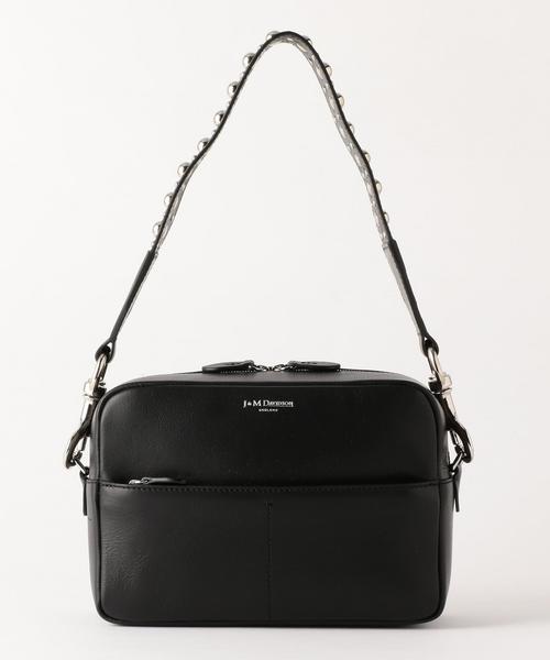 J&M DAVIDSON ブラック　レザー　ショルダーバッグ　スタッズ　クラッチ J&M Davidson ジェイアンドエムデヴィッドソン ELLIS WITH STUDS
